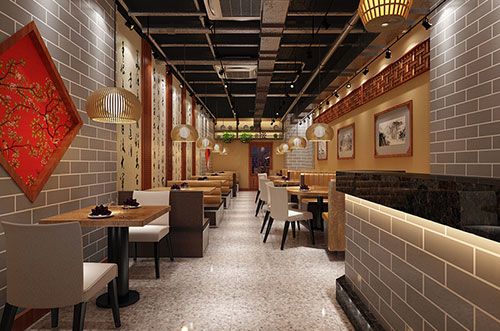 通辽传统中式餐厅餐馆装修设计效果图