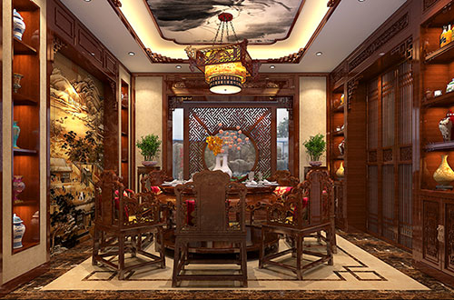 通辽温馨雅致的古典中式家庭装修设计效果图