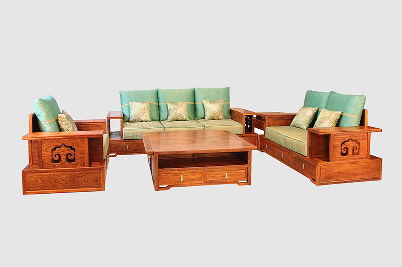 通辽中式实木沙发简直太美了